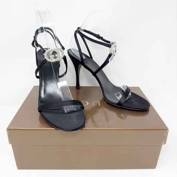 Gucci GG Strappy Crystal Sandals Heels - Picture 2 of 13